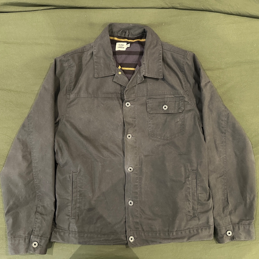Flint and Tinder Flannel-Lined Waxed Trucker Jacket
